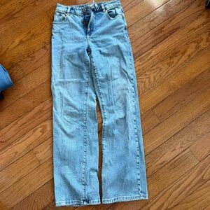 Blue Straight Leg Jeans Classic Denim